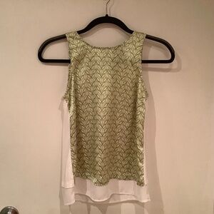 THE LIMITED Green and White Sleeveless Top  Size XS